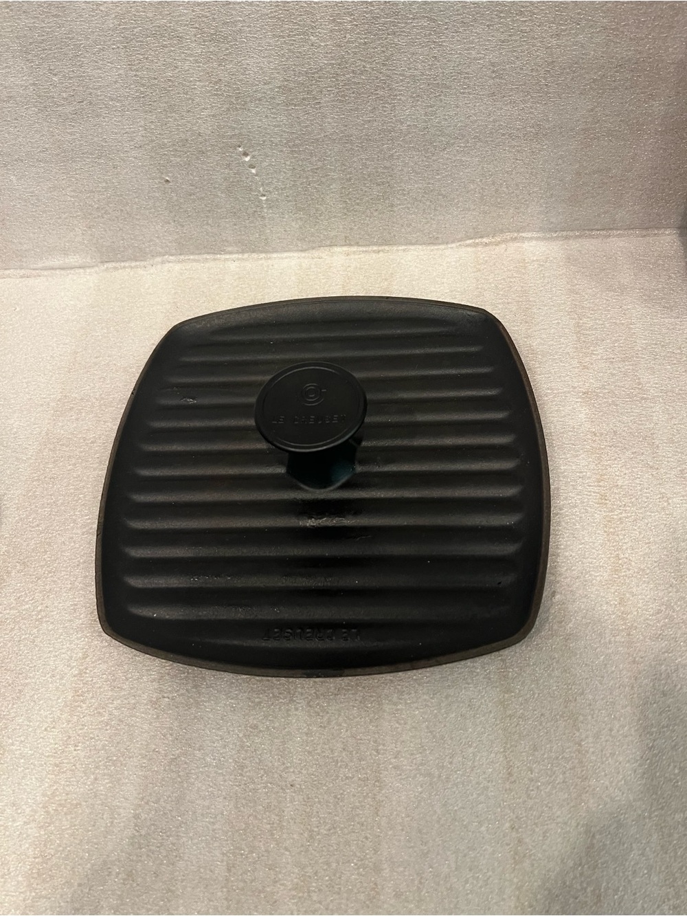 Le Creuset Black Cast Iron Panini Press ~ 9" Square